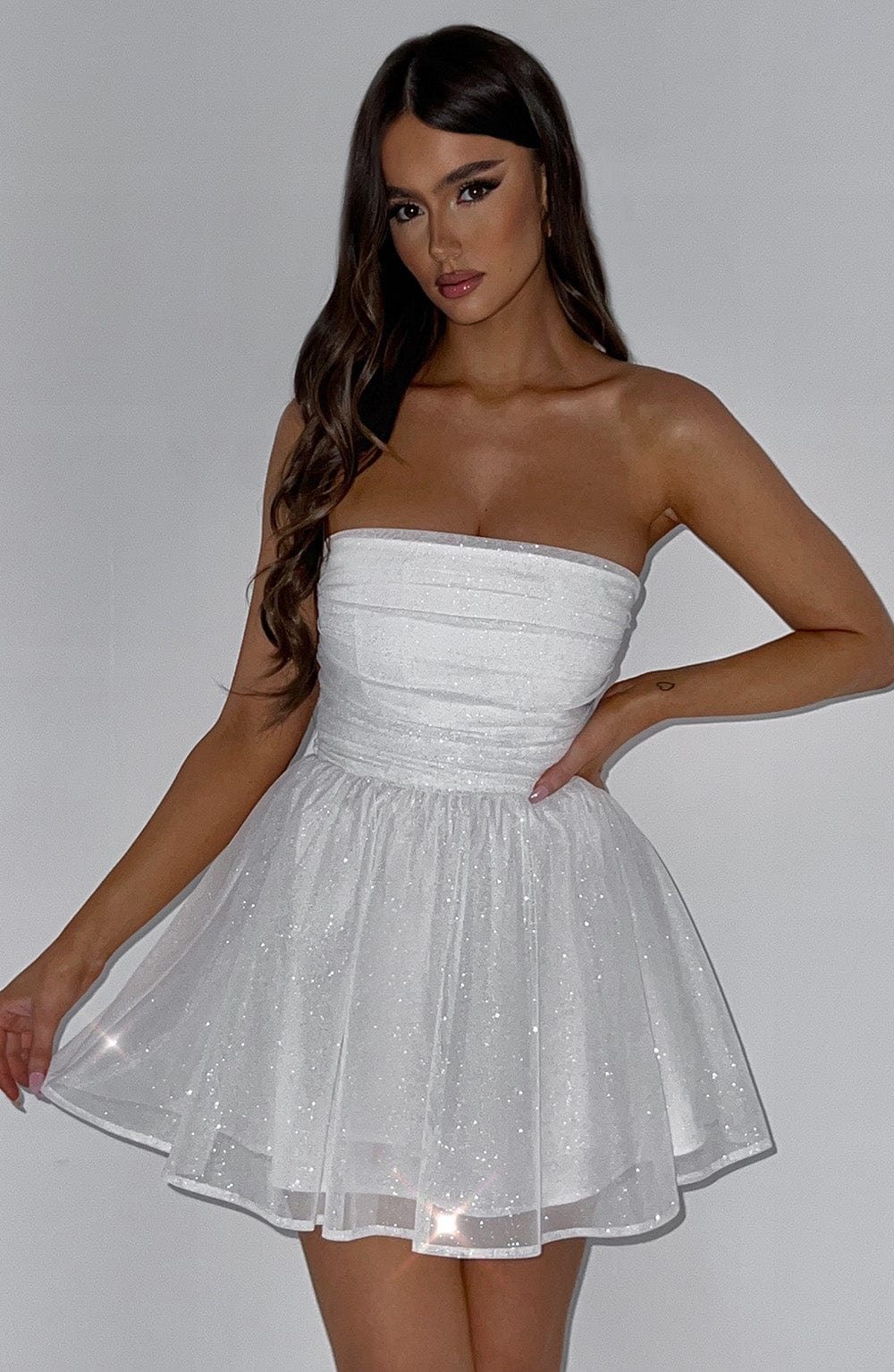 Katrina Mini Dress - Ivory Sparkle – Glavon
