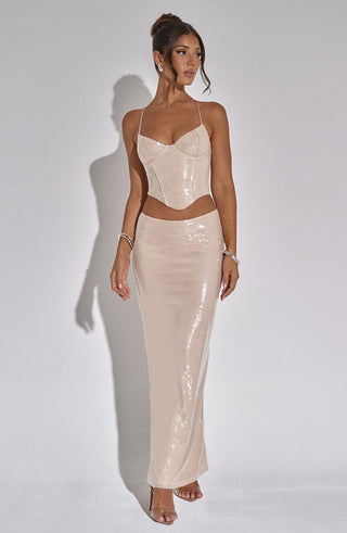 Larisa Maxi Skirt - Nude - Napalia
