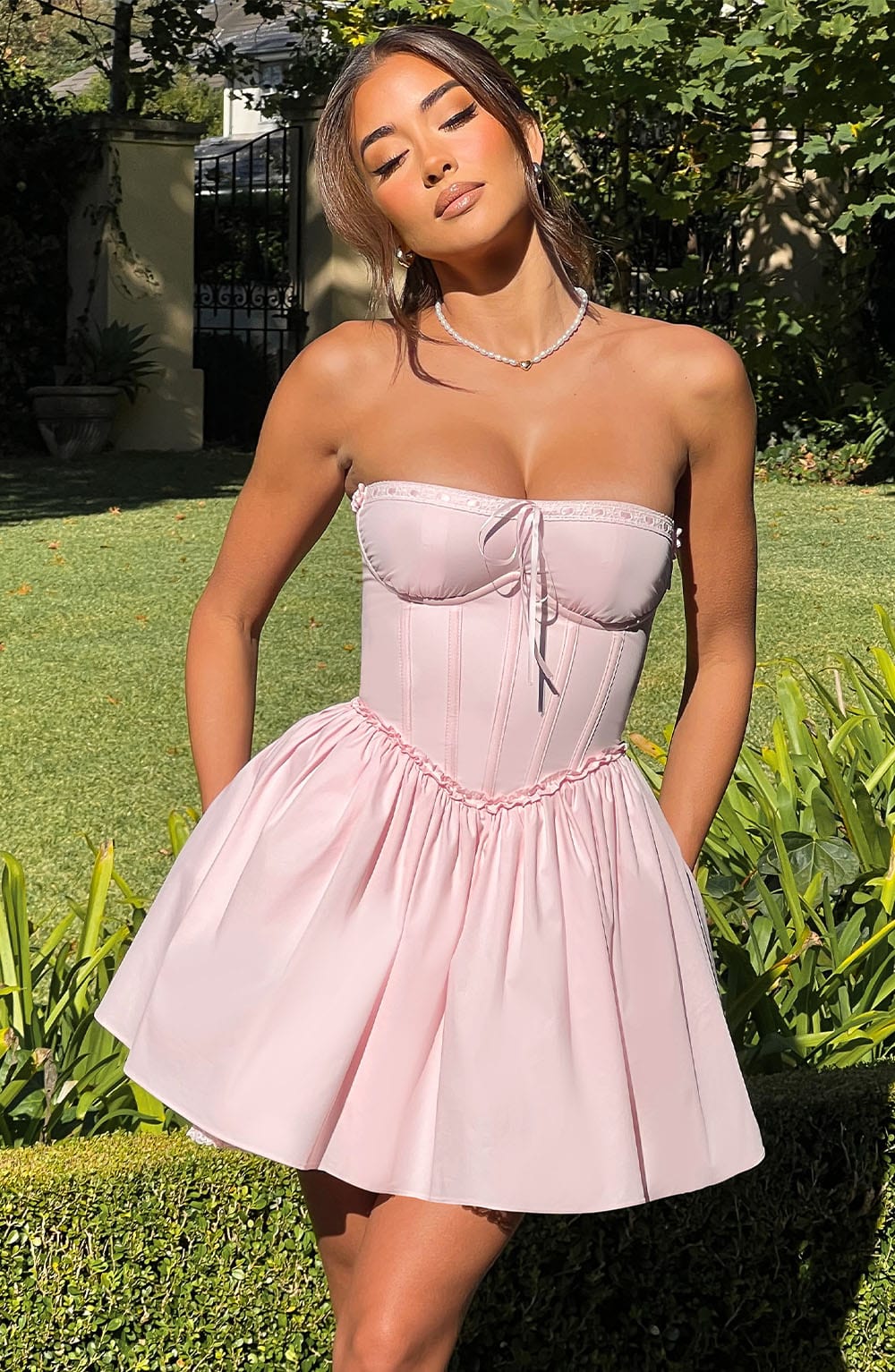 Maeve Mini Dress - Blush - Napalia
