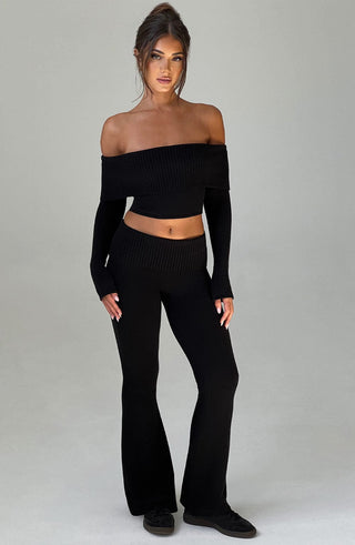Portia Knit Pants - Black - Napalia