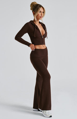 Portia Knit Pants - Chocolate - Napalia