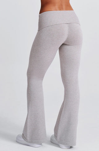 Portia Knit Pants - Light Grey Marl - Napalia
