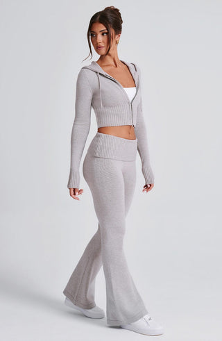 Portia Knit Pants - Light Grey Marl - Napalia