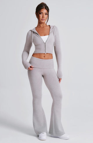 Portia Knit Pants - Light Grey Marl - Napalia
