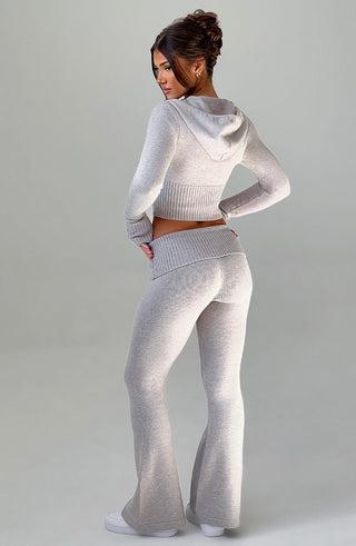Portia Knit Pants - Light Grey Marl - Napalia