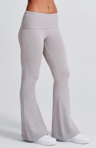 Portia Knit Pants - Light Grey Marl - Napalia