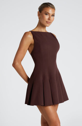 Rory Mini Dress - Plum Brown - Napalia