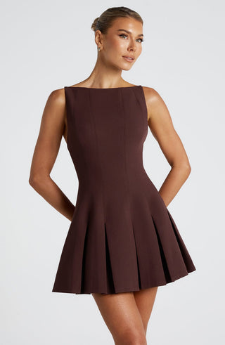 Rory Mini Dress - Plum Brown - Napalia