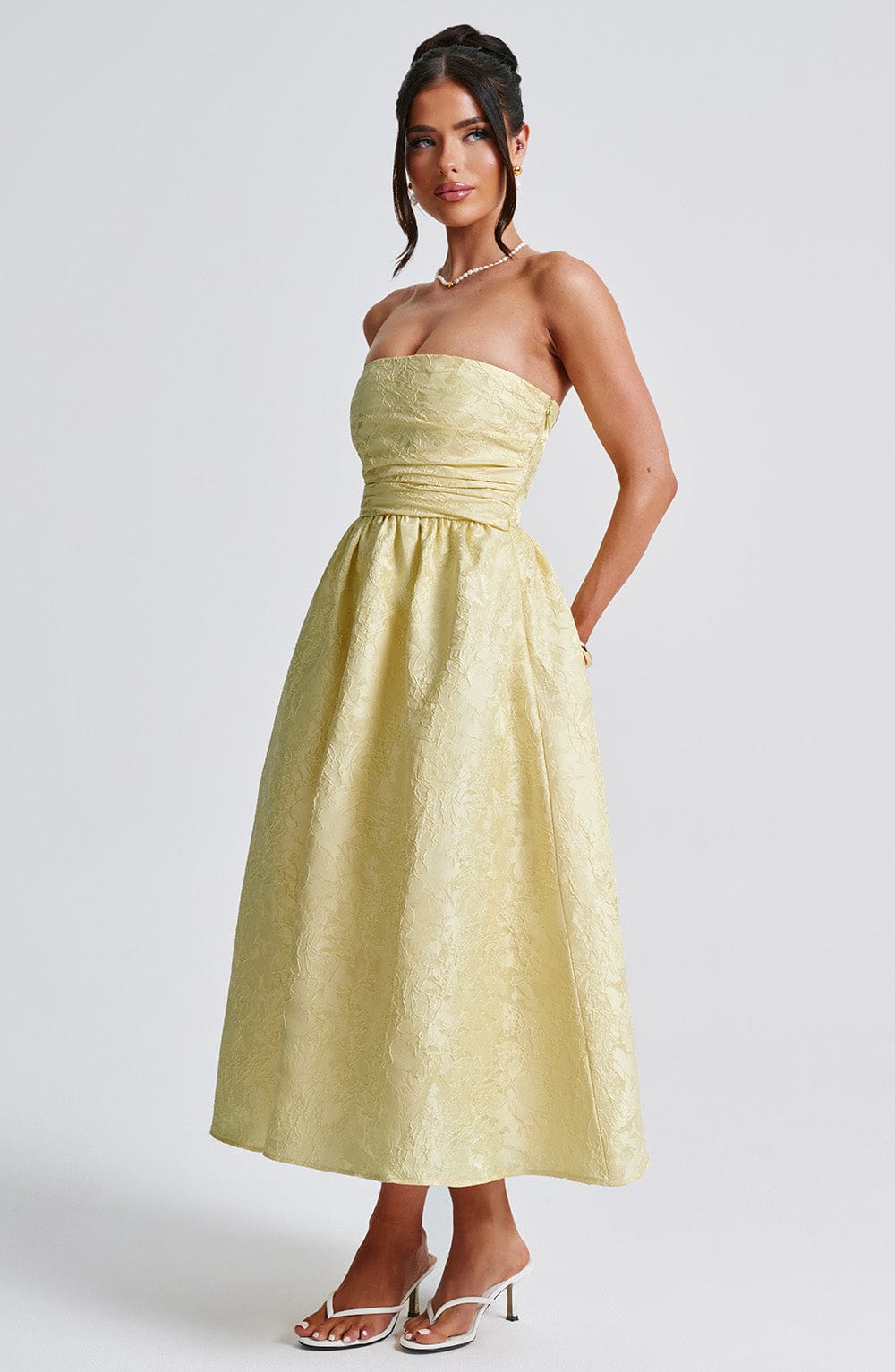 Saoirse Midi Dress - Lemon - Napalia