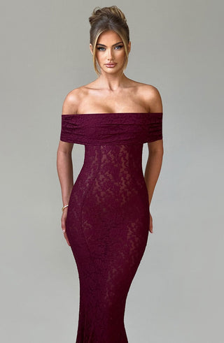 Stephanie Maxi Dress - Burgundy - Napalia