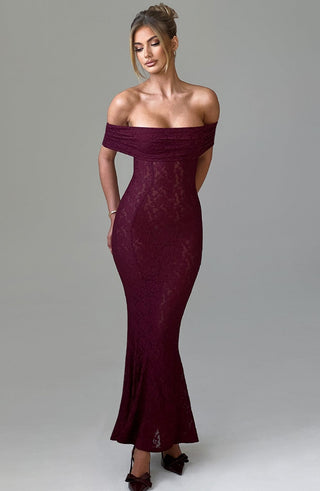 Stephanie Maxi Dress - Burgundy - Napalia