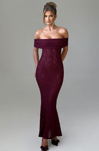 Stephanie Maxi Dress - Burgundy - Napalia