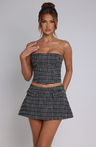 Tabitha Mini Skirt - Black/White - Napalia